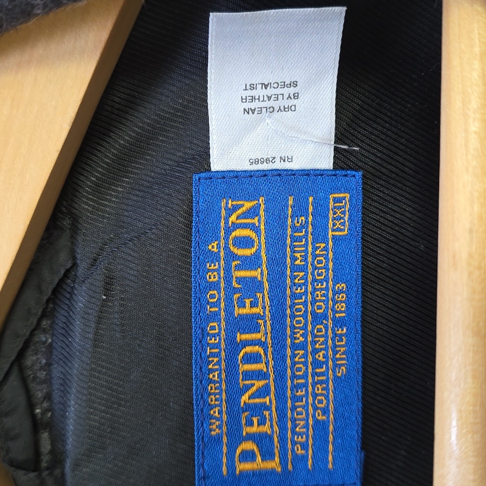 Pendleton XXL Men's Zip-Up Wool & Leather Jacket - Picture 4 of 7